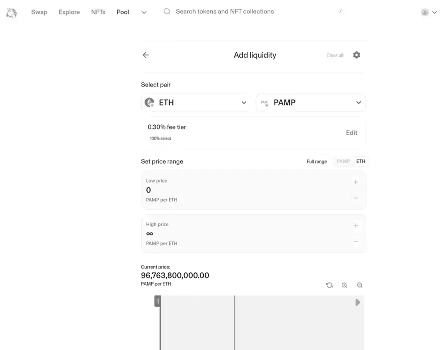 Add liquidity pamp token uniswap